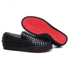 Christian Louboutin Roller Boat Spikes Loafers Zwart Christian Louboutin Roller Boat Spikes Loafers Zwart