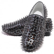 Christian Louboutin Rollerboy Spikes Loafers Grijs
