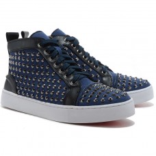 Christian Louboutin Louis Spikes sneakers in het blauw