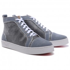 Christian Louboutin Louis sneakers met strasssteentjes, grijs