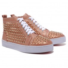 Christian Louboutin Louis Gold Spikes Sneakers Taupe Christian Louboutin Louis Gold Spikes Sneakers Taupe