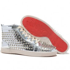 Christian Louboutin Louis Spikes sneakers in zilver Christian Louboutin Louis Spikes sneakers in zilver