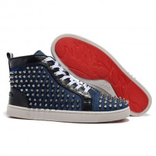 Christian Louboutin Louis Spikes sneakers in het blauw
