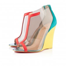 Christian Louboutin Scuba 100mm Wedges Caraibes/Canari Christian Louboutin Scuba 100mm Wedges Caraibes/Canari