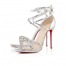 Christian Louboutin Monocronana 120mm sandalen zilver