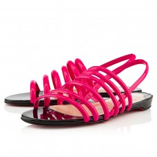 Christian Louboutin Vildo platte sandalen Rose Matador/Zwart