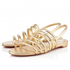 Christian Louboutin Vildo platte sandalen goud