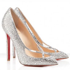 Christian Louboutin Super Vic pumps van 120 mm, zilverkleurig.