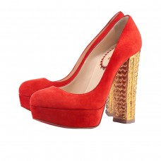 Christian Louboutin Bois Dore pumps van 140 mm, rood/goud Christian Louboutin Bois Dore pumps van 140 mm, rood/goud