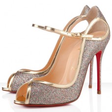 Christian Louboutin 1en8 100mm Peep Toe Pumps Goud