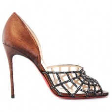Christian Louboutin Aranea 100mm Peep Toe Pumps Bruin