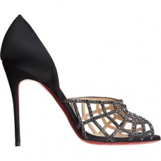 Christian Louboutin Aranea 100mm Peep Toe Pumps Zwart