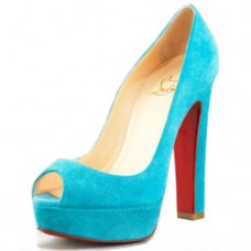 Christian Louboutin Bambou 140mm Peep Toe Pumps Blauw