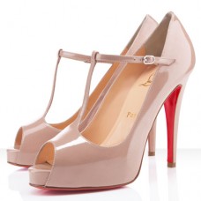 Christian Louboutin Burlina 120mm Peep Toe Pumps Nude