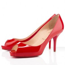 Christian Louboutin Mater Claude 80mm Peep Toe Pumps Rood