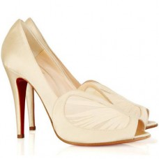 Christian Louboutin Papilipi 100mm Peep Toe Pumps Wit Christian Louboutin Papilipi 100mm Peep Toe Pumps Wit