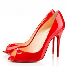 Christian Louboutin Sexy 100mm Peep Toe Pumps Rood Christian Louboutin Sexy 100mm Peep Toe Pumps Rood