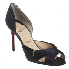 Christian Louboutin Tres Ophrah 80mm Peep Toe Pumps Zwart Christian Louboutin Tres Ophrah 80mm Peep Toe Pumps Zwart