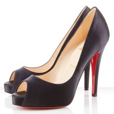 Christian Louboutin Very Prive 100mm Peep Toe Pumps Zwart