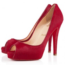 Christian Louboutin Very Prive 100mm Peep Toe Pumps Flame