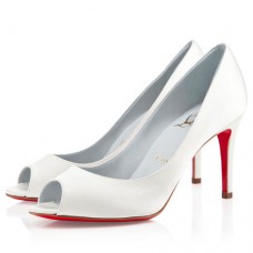 Christian Louboutin You You 80mm Peep Toe Pumps Off White