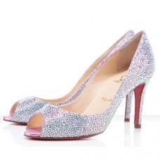 Christian Louboutin You You 80mm Peep Toe Pumps Aurora Boreale