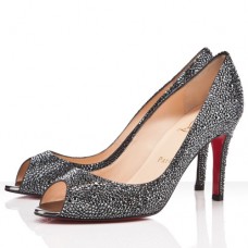 Christian Louboutin You You 80mm Peep Toe Pumps Hematite