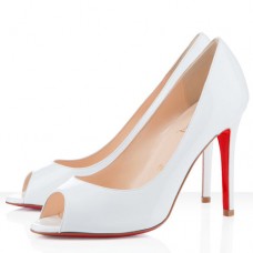 Christian Louboutin You You 100mm Peep Toe Pumps Wit