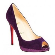 Christian Louboutin Yolanda 120mm Peep Toe Pumps Paars Christian Louboutin Yolanda 120mm Peep Toe Pumps Paars