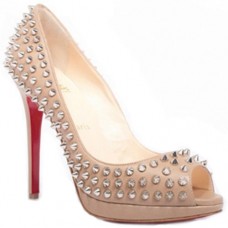 Christian Louboutin Yolanda Spikes 120mm Peep Toe Pumps Roze