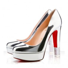Christian Louboutin pumps met versieringen, 140 mm, zilverkleurig Christian Louboutin pumps met versieringen, 140 mm, zilverkleurig