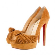 Christian Louboutin Greissimo 140 mm peeptoe-pompen geel