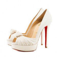Christian Louboutin Greissimo 140 mm peeptoe-pompen wit