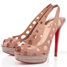 Christian Louboutin Ginza 140mm Peep Toe Pumps Nude