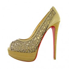 Christian Louboutin Pampas 140mm Peep Toe Pumps Groen Christian Louboutin Pampas 140mm Peep Toe Pumps Groen