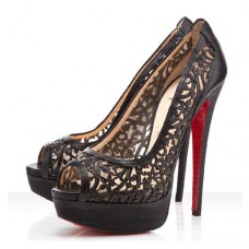 Christian Louboutin Pampas 140mm Peep Toe Pumps Zwart Christian Louboutin Pampas 140mm Peep Toe Pumps Zwart