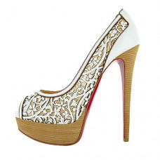 Christian Louboutin Pampas 140mm Peep Toe Pumps Wit Christian Louboutin Pampas 140mm Peep Toe Pumps Wit