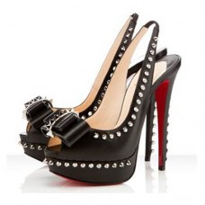 Christian Louboutin Lady Clou 140mm Slingbacks Zwart