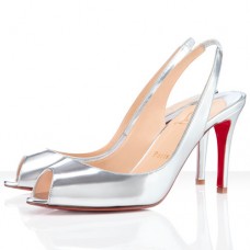 Christian Louboutin You You 80mm Slingbacks Zilver