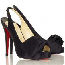 Christian Louboutin Very Noeud 120mm Slingbacks Zwart