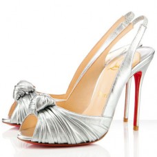 Christian Louboutin Jenny 100mm Slingbacks Zilver