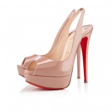 Christian Louboutin Lady Peep 140mm Slingbacks Nude