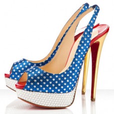 Christian Louboutin Miss America 140mm Slingbacks Blauw