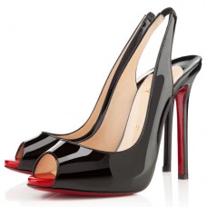 Christian Louboutin Flo 100mm Slingbacks Zwart/Rouge Lipstick