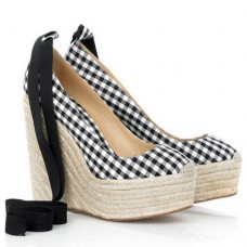 Christian Louboutin Formentera Gingham sleehakken van 140 mm, zwart/wit Christian Louboutin Formentera Gingham sleehakken van 140 mm, zwart/wit
