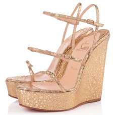 Christian Louboutin 123 Zeppa 140mm sleehakken goud