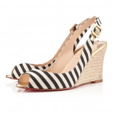 Christian Louboutin Puglia sleehakken van 80 mm, zwart/goud.