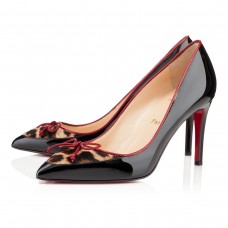 Christian Louboutin Lady Pesch 80mm Pumps Zwart/Luipaardprint