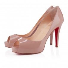 Christian Louboutin Very Prive 100mm Peep Toe Pumps Nude Christian Louboutin Very Prive 100mm Peep Toe Pumps Nude