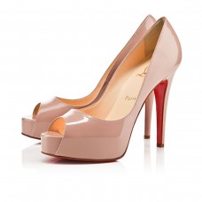 Christian Louboutin Hyper Prive 120mm Peep Toe Pumps Nude